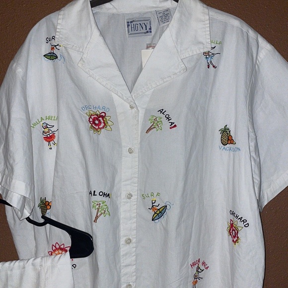 SOLD✅💎Vacation Set Ladies Shirt and Wide leg COMFY drawstring pants 2XL "aloha" - Picture 5 of 9